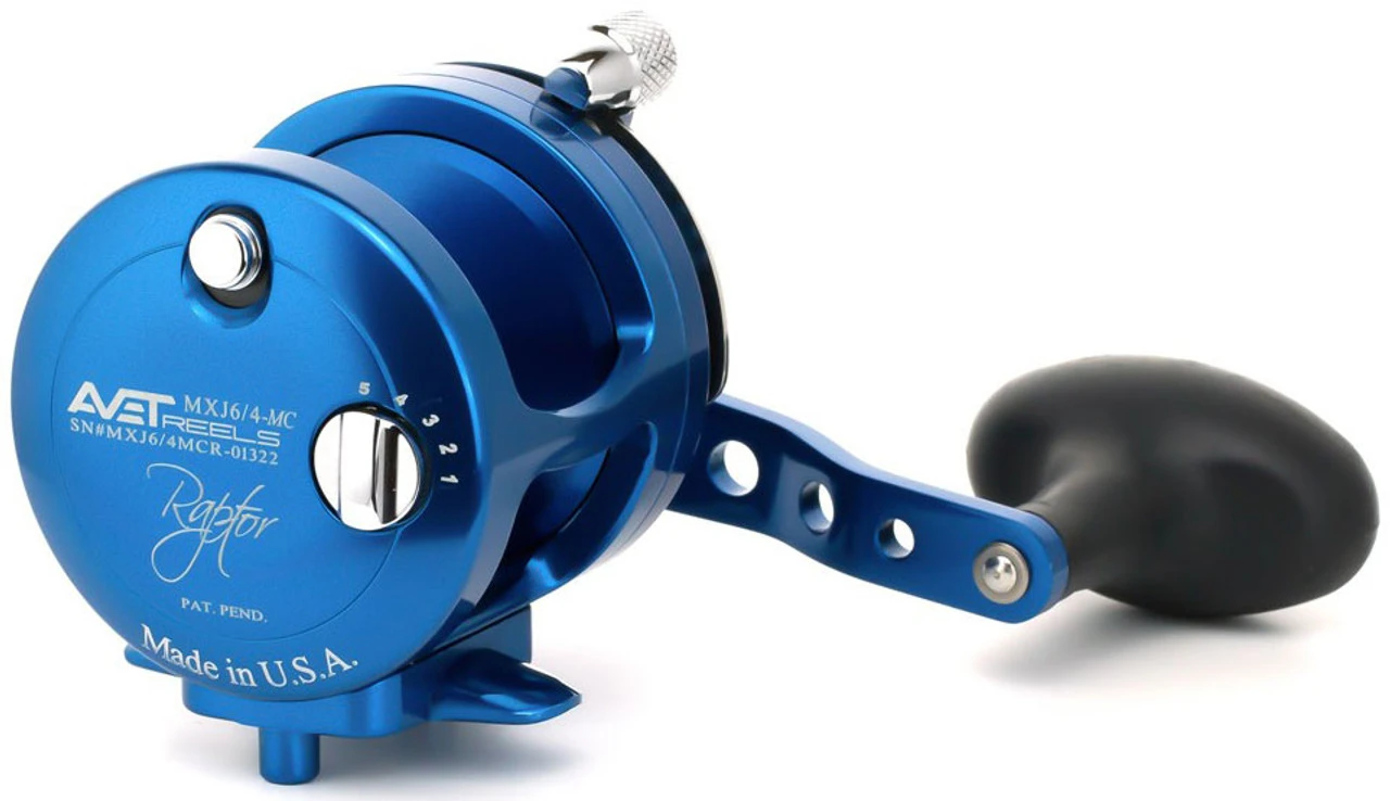 Avet Reels Avet MXJ 6/4 MC Raptor 2-Speed Lever Drag Casting Reel - Blue 3 Avet Reels Avet MXJ 6/4 MC Raptor 2-Speed Lever Drag Casting Reel - Blue