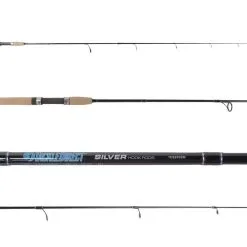 TackleDirect Silver Hook 2-Piece Spinning Rods W/ Travel Case